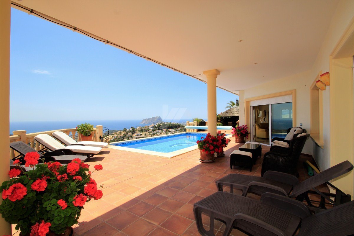 Panoramic sea view villa for sale in Teulada-Moraira, Costa Blanca.